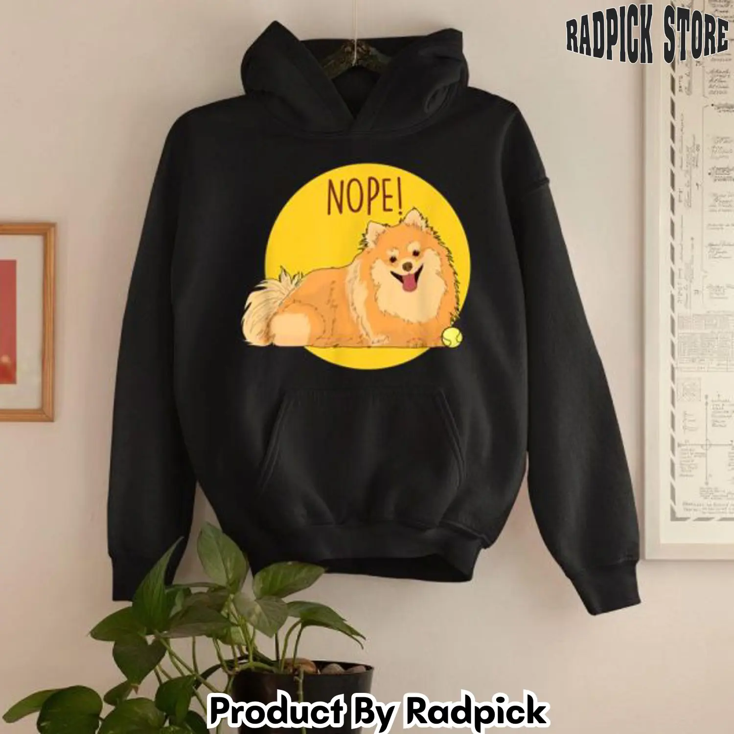 Nope lazy pomeranian dog 2d hoodie rp5541448
